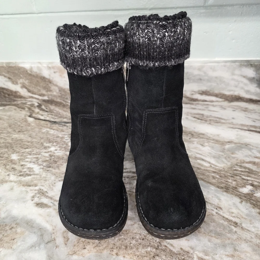 UGG Kaylana Black Suede Sheepskin Lined Winter Boots Women's Size 6